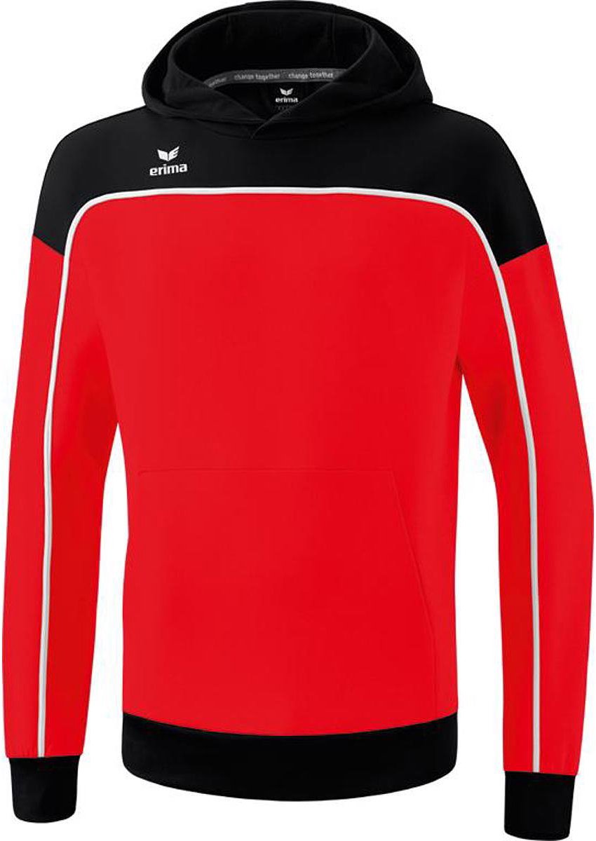Erima Change Sweatshirt Met Capuchon Kinderen - Rood / Zwart / Wit | Maat: 128