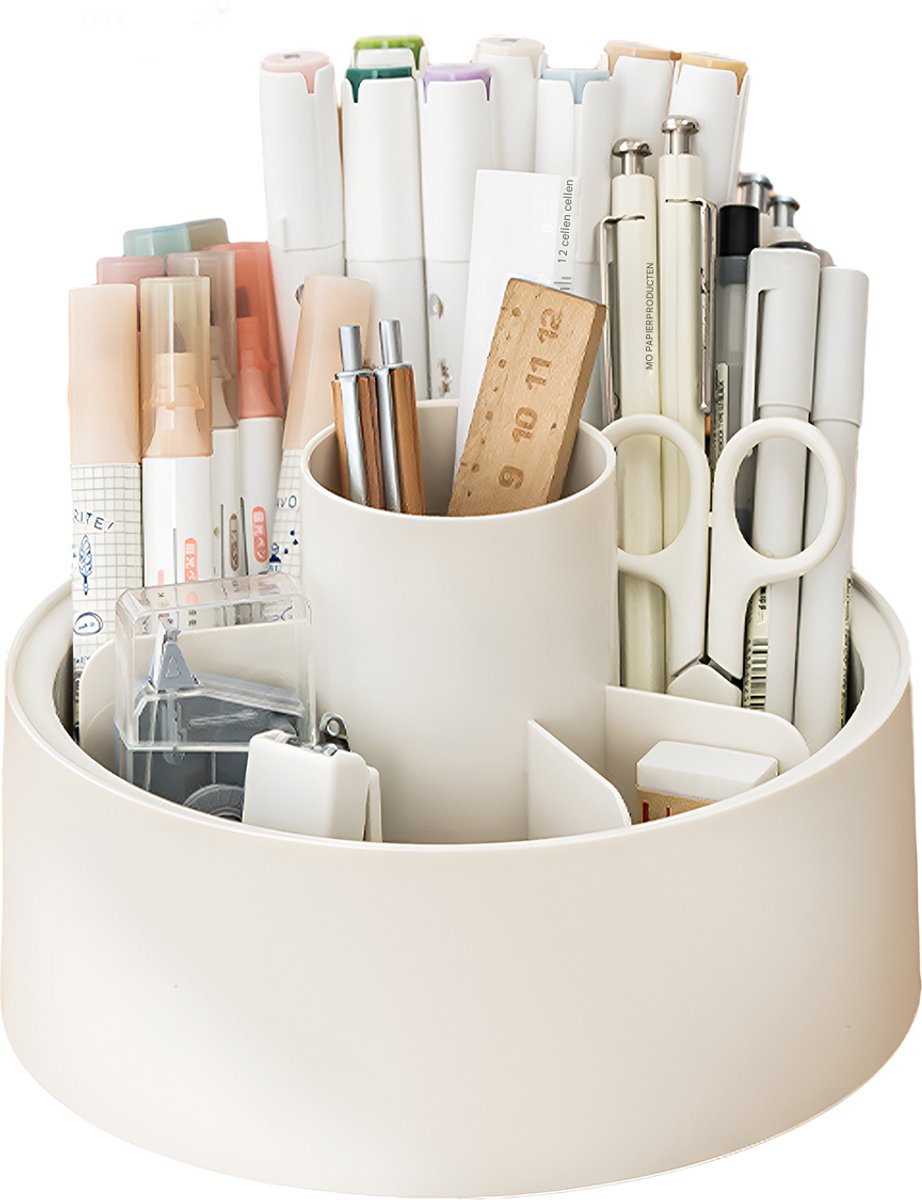 Make-uporganizer - Draaibare Cosmetica Houder - 360° Draaibaar Open Ontwerp - 1 Stuk - Wit