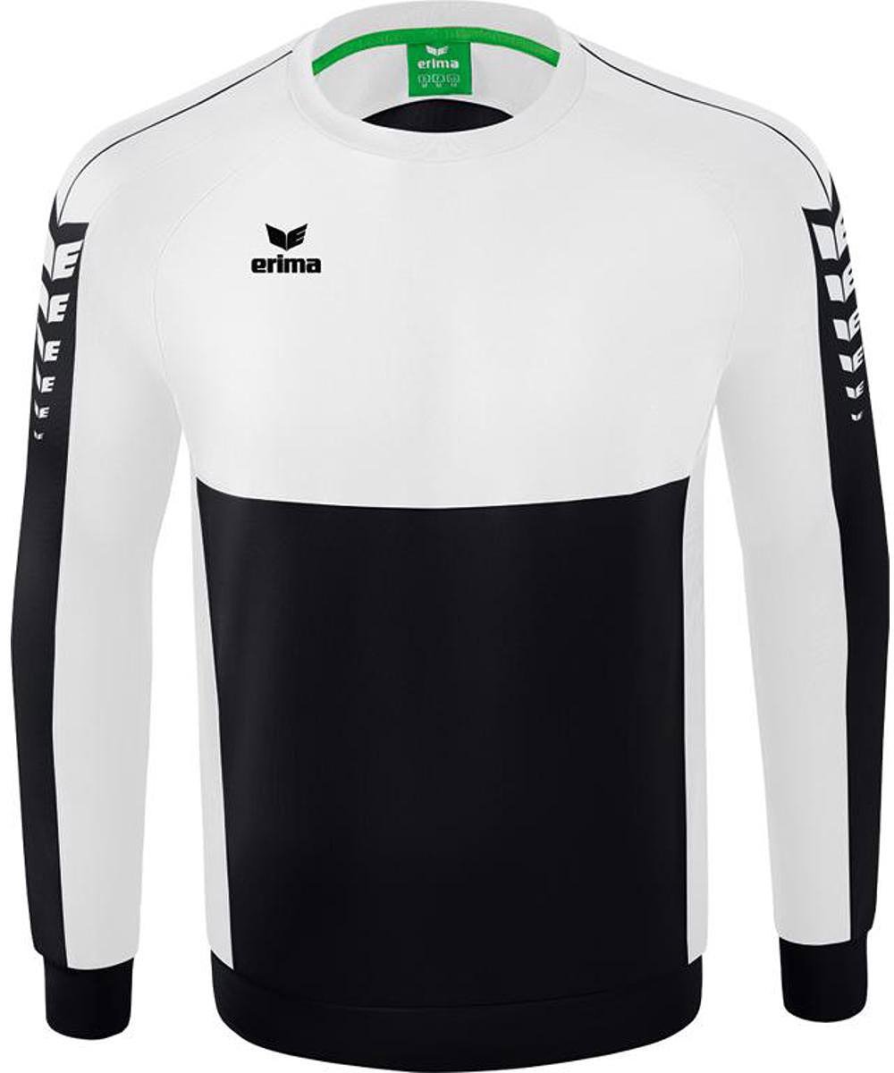 Erima Six Wings Sweatshirt Heren - Zwart / Wit | Maat: S
