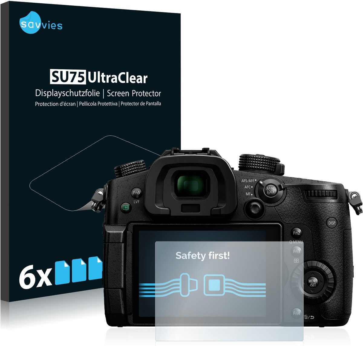 Savvies - Screenprotector voor Panasonic Lumix DC-GH5 / DC-GH5S - Folie Beschermfolie transparant 6 Stuks