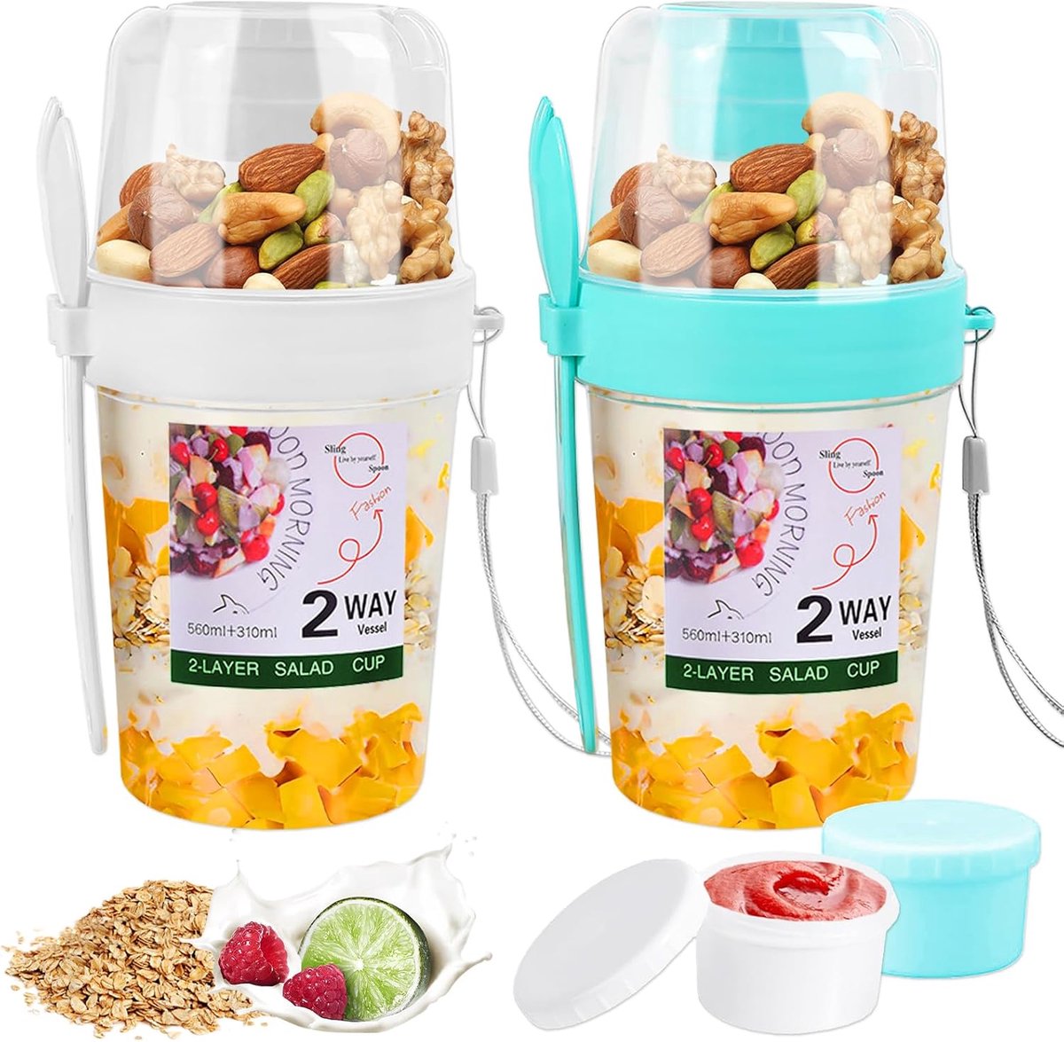 Yoghurtbeker To Go – Lunchbeker – Yoghurt Cup - snackbeker lekvrij