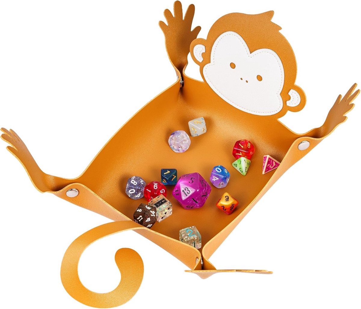 Dobbelsteen lade - Dobbelsteenhouders - Spel accessoires - Opvouwbaar ontwerp - 19x16x0.5 cm - Bruine aap