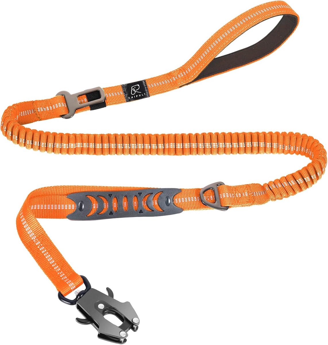 Hondenriem Bungee - Elastische Hondenlijn - Veilig Wandelen - Dubbele Handgrepen - 100 cm Lengte - Oranje
