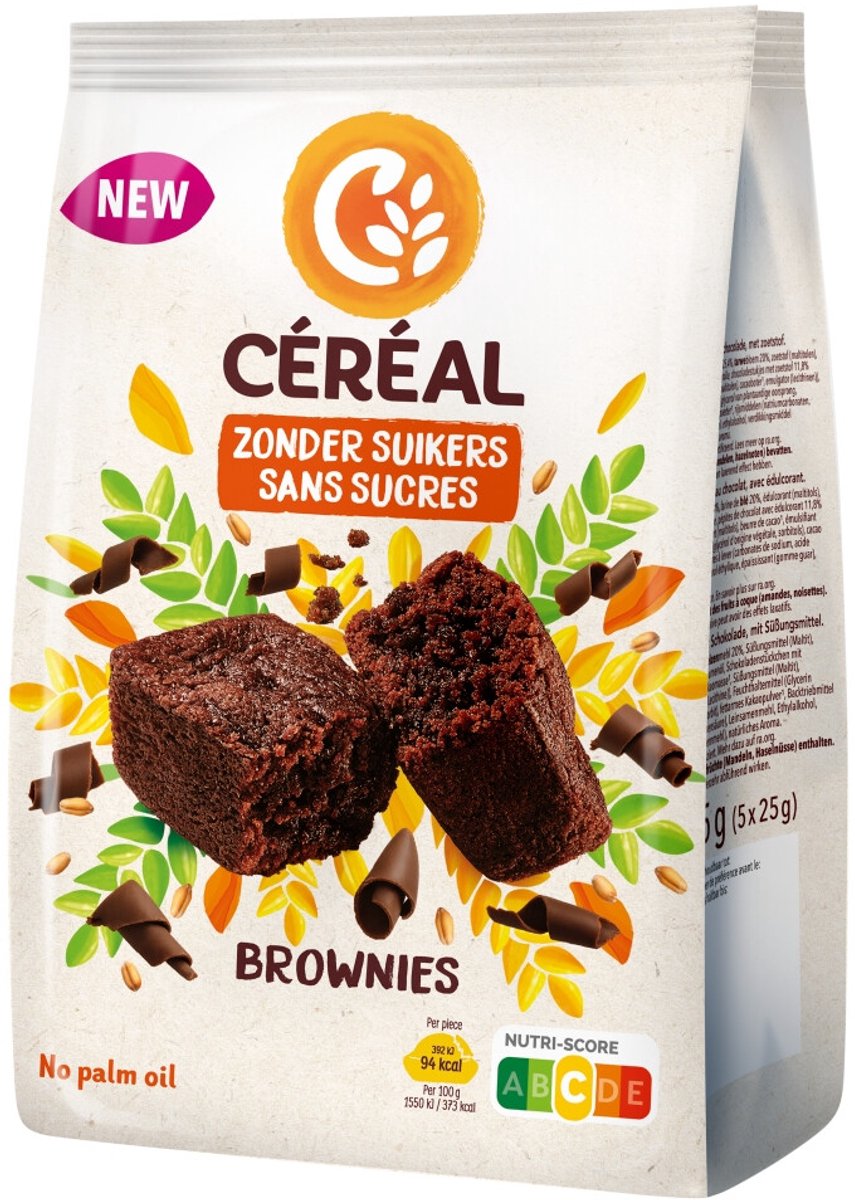 Céréal Brownies Suikervrij - 5 x 25 gr