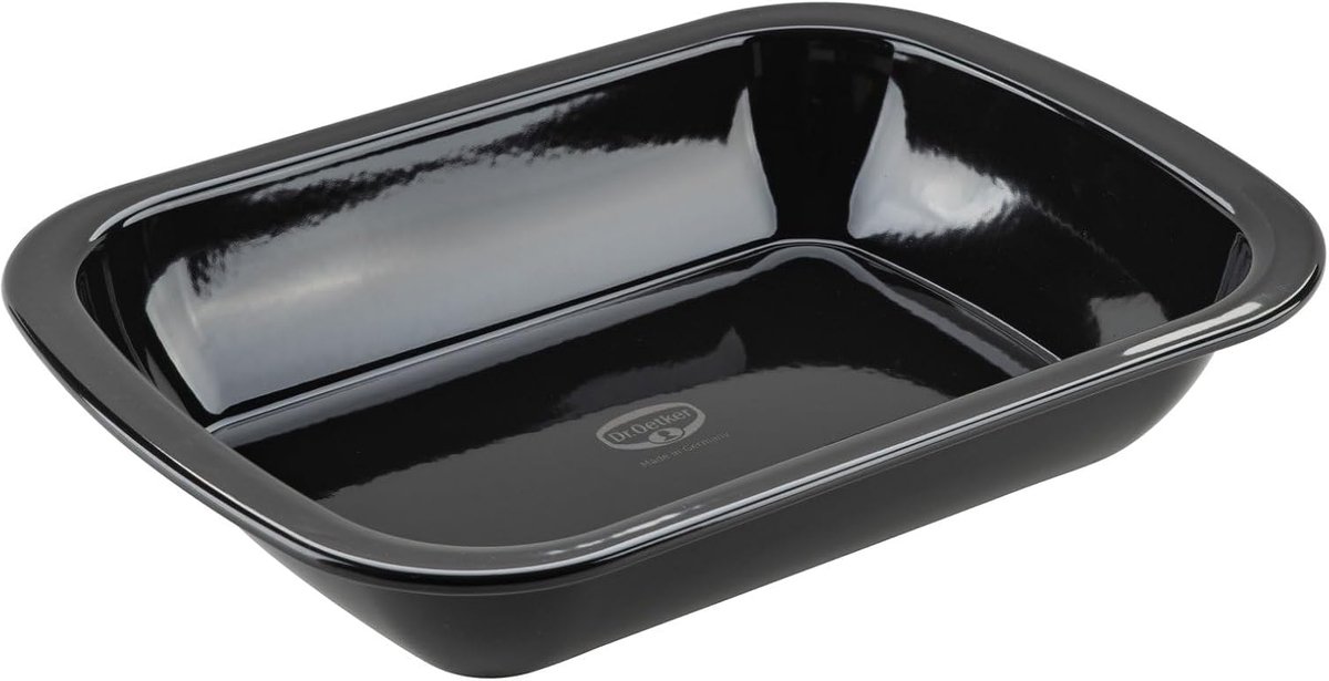 Ovenschaal Email - Bakvorm - Desserts Bakken - Hittebestendig 400°C - 34 x 24.5 cm - Zwart