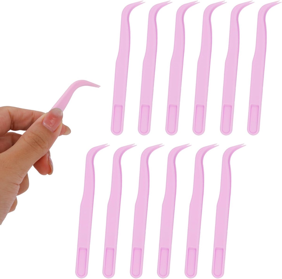 Plastic Pincetten Set - Knutsel Pincet - Hobby Knutselen - Antislip Grip Gebogen Punt - 115cm Lengte - Paars