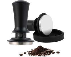 Koffie Tamper - Espresso Aandrukker - Perfect Espresso - Ingebouwde Veerdruk - 53mm - Zilver