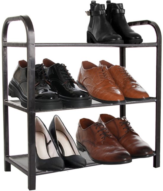 Schoenenrek 6 Paar – Compact & Stevig – Zwart (Black Edition) – Ruimtebesparend – Voor Gang, Kast en Slaapkamer
