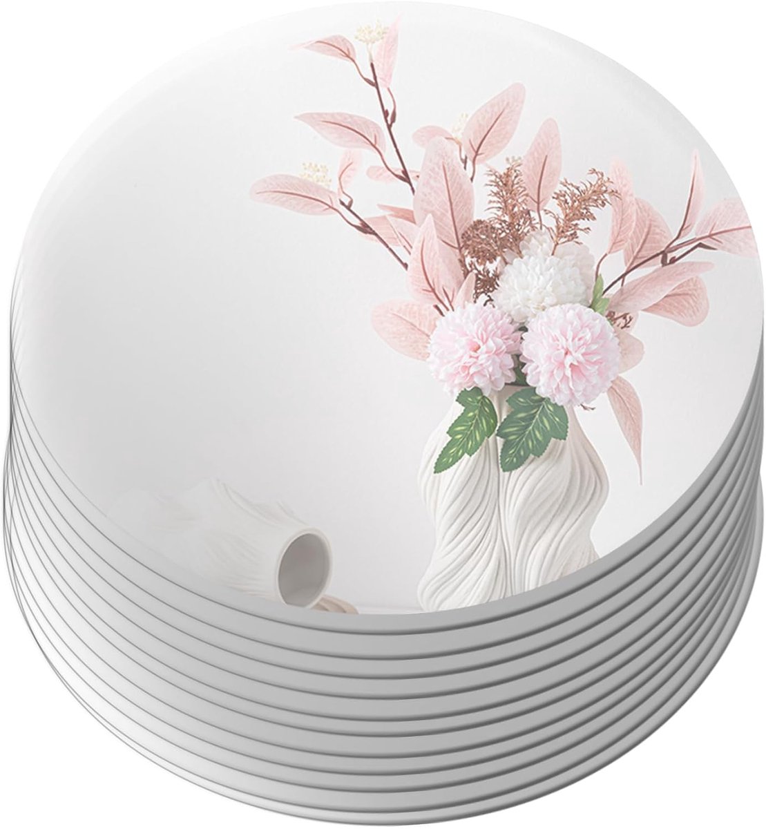 Ronde Spiegelplaten - Glazen Dienbladen - Tafel Decoratie - 12 Stuks Set - 30 CM Diameter - Zilverkleurig