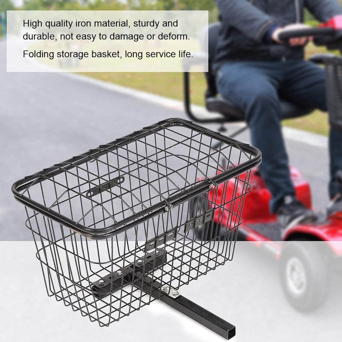 Fietsmand Achter - Bagagemand Fiets - Winkelen Vervoeren - Opvouwbaar Afneembaar - 9.7 x 10.6 x 7.9 - Zwart