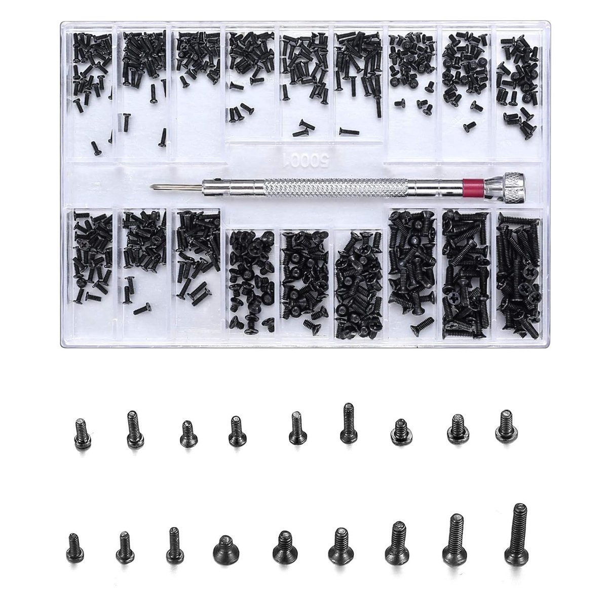 500 Pcs Micro Repair Screws - Kleine Carbon Stalen Elektronische Schroeven - Voor Brillen Laptop Sieraden Horloge Reparatie