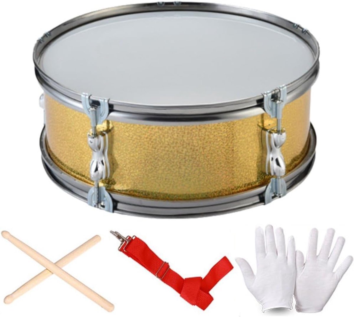 Snare Drum Set - Percussie Instrument - Muziek Leren - Compleet Starterspakket - 13 Inch - Geel