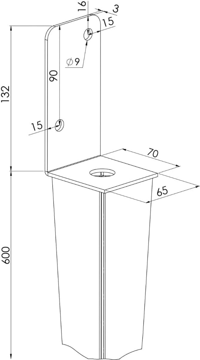 Paaldragers Inslag Set - Grondankers Omheining - Stevig Plaatsen Palen - Thermisch Verzinkt Staal - 70x700 mm - Zilverkleurig