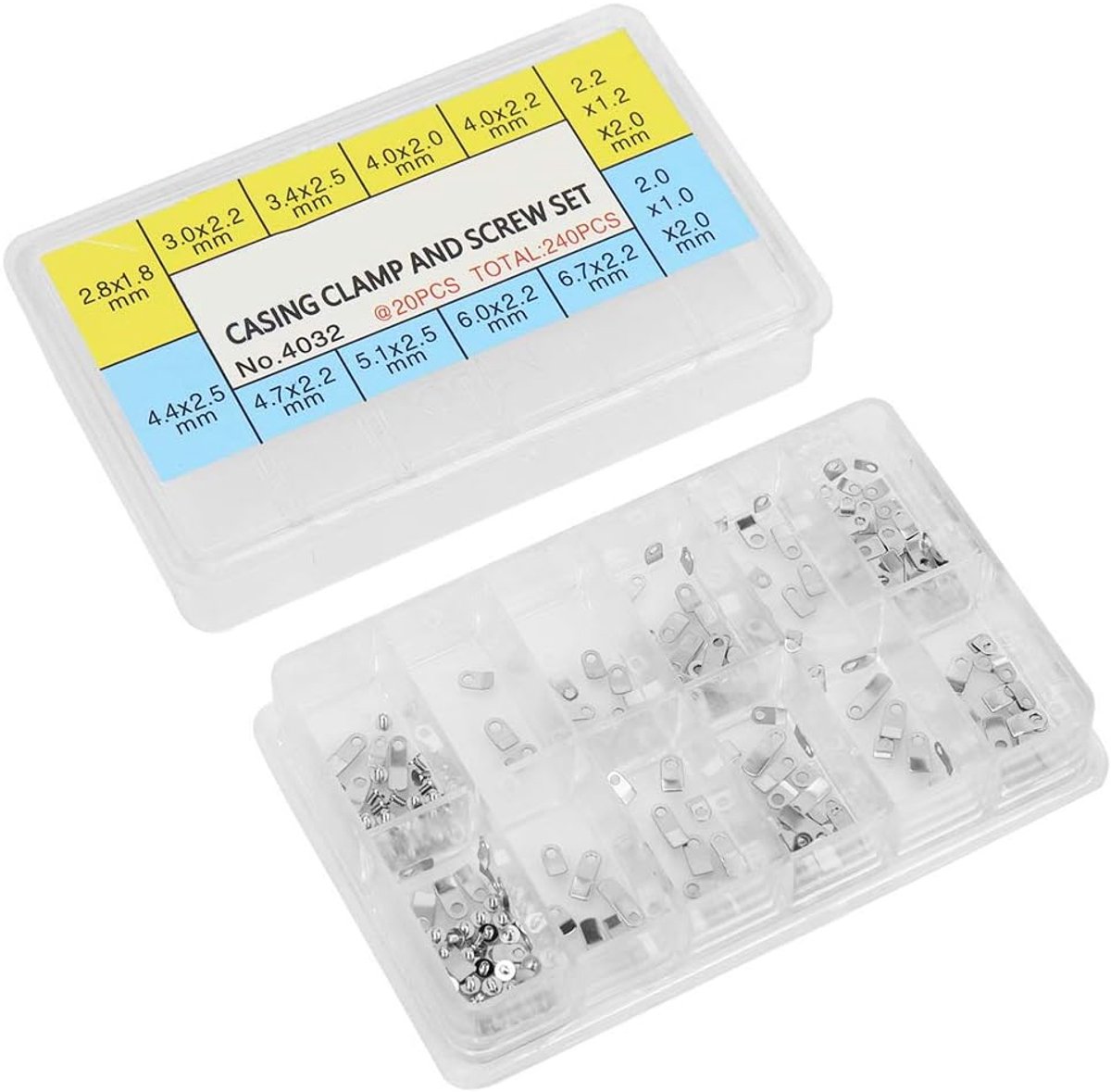 Horloge Schroeven - Mini Schroefjes - Horloge Reparatie - 240 Delige Set - Diverse Maten - Zilverkleurig