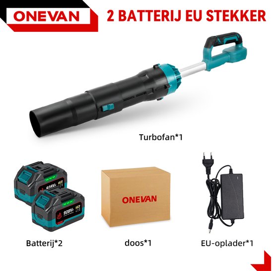 ONEVAN Accu Bladblazer - 300 m/s - Borstelloze Bladblazer - met 2x 4.5Ah accu's - 5 snelheden - Handblazer - voor Tuinonderhoud, Oprit, Bladeren, Stof van Merkloos	 — afbeelding 3