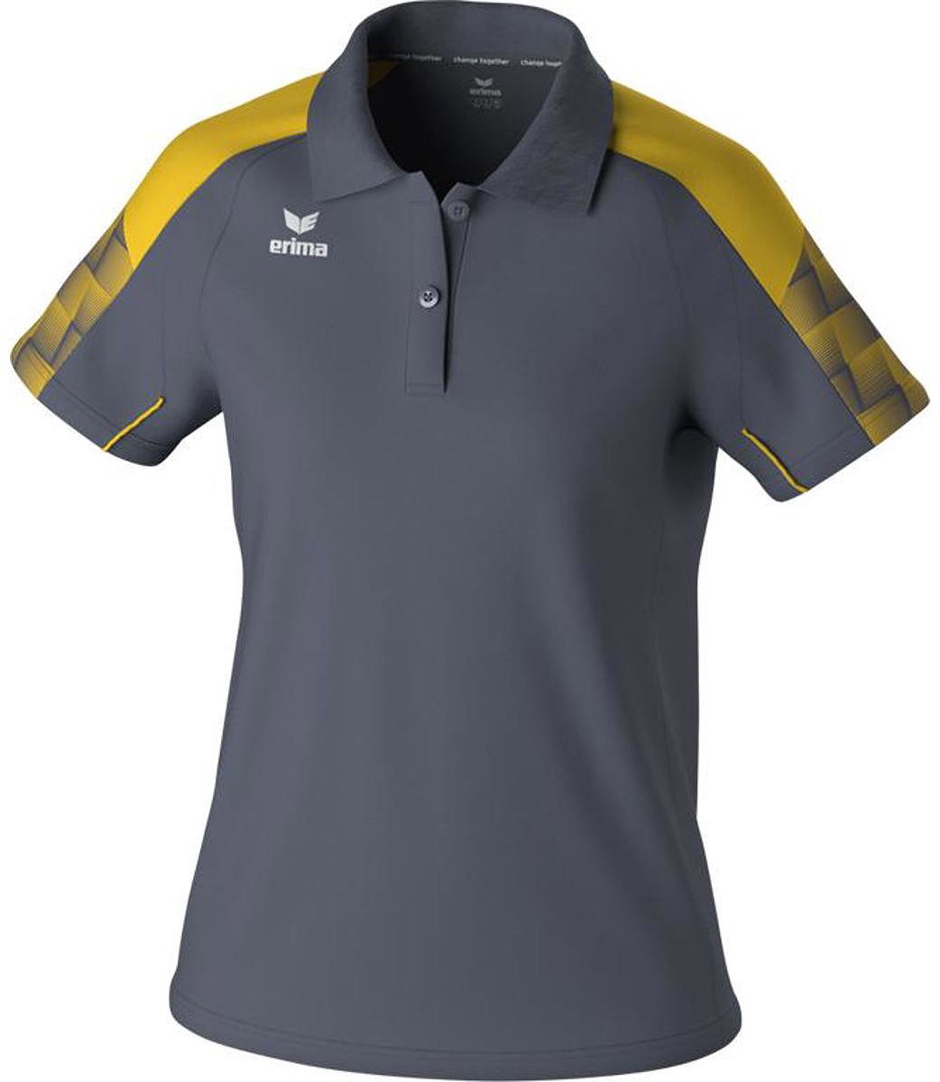 Erima Evo Star Polo Dames - Grijs / Geel | Maat: 38