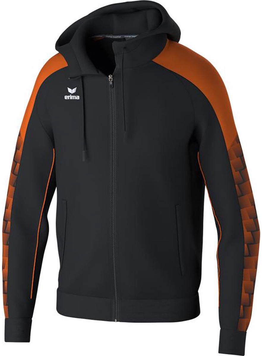 Erima Evo Star Trainingsjack Met Capuchon Kinderen - Zwart / Orange | Maat: 152