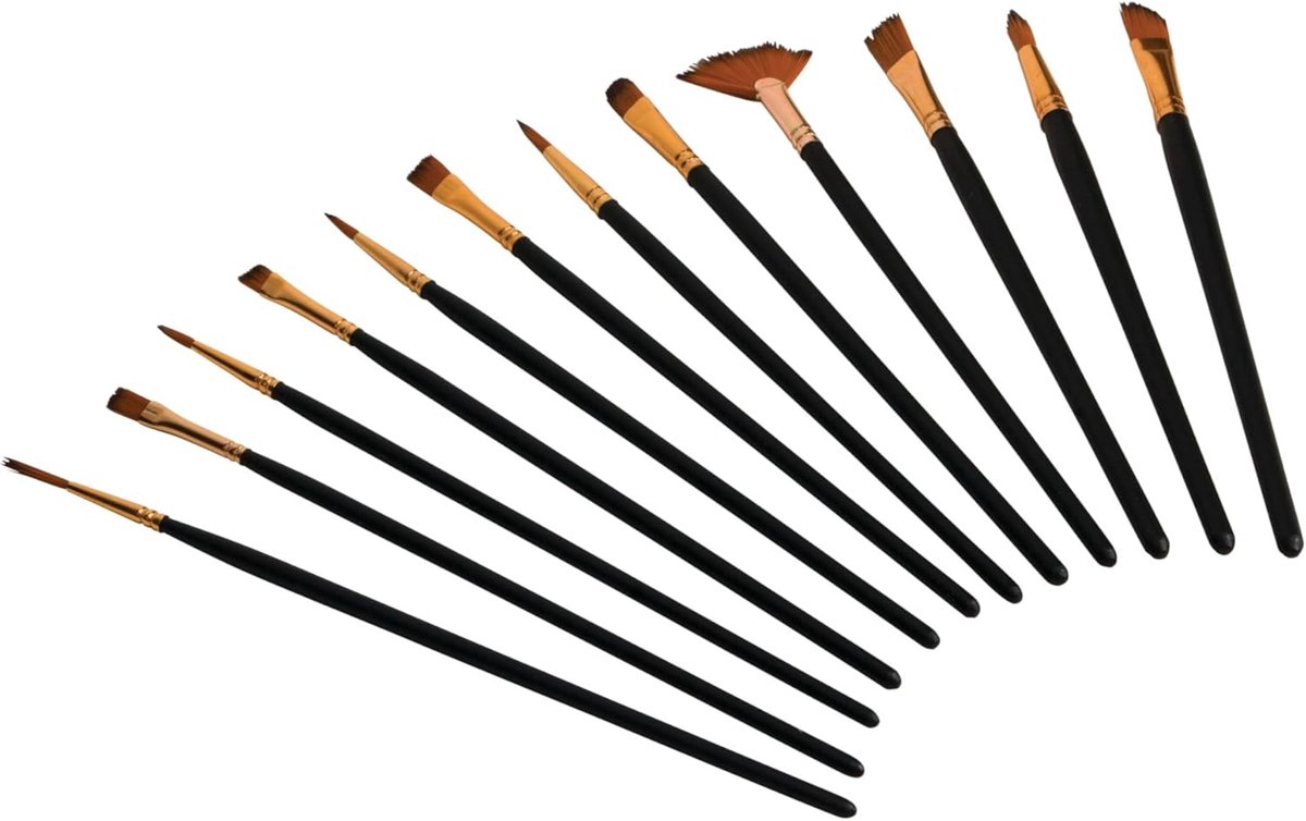 Detail Borstel Kit - Touchup Borstels - Auto Herstel - Nylon Borstelharen - 12 Stuks - Wit