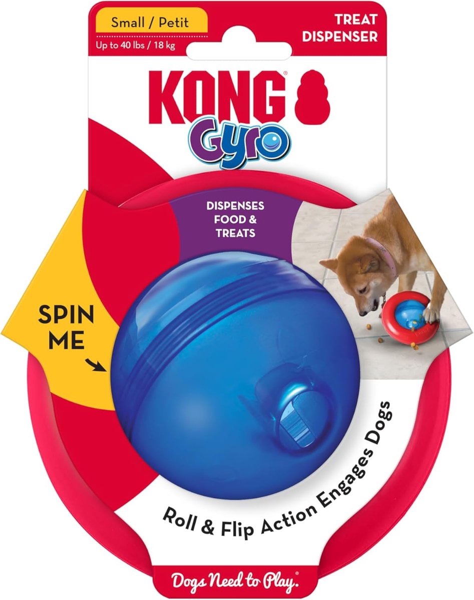 Interactief Hondenspeelgoed - Slow Feeder - Gezond Eten - Zelfnivellerend - Klein formaat - Rood Blauw