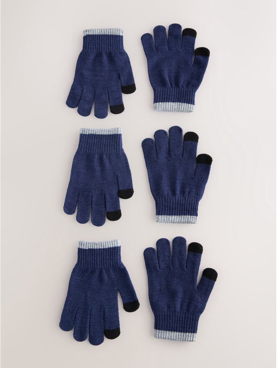 Next - Jongens - 3 Paar magische handschoenen - Blauw