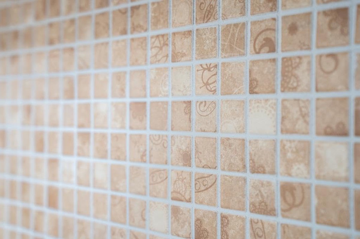 Mozaïektegel Keramiek - Wandtegel Vloertegel - Badkamer Keuken - Mat Afwerking - 1 Vel - Beige