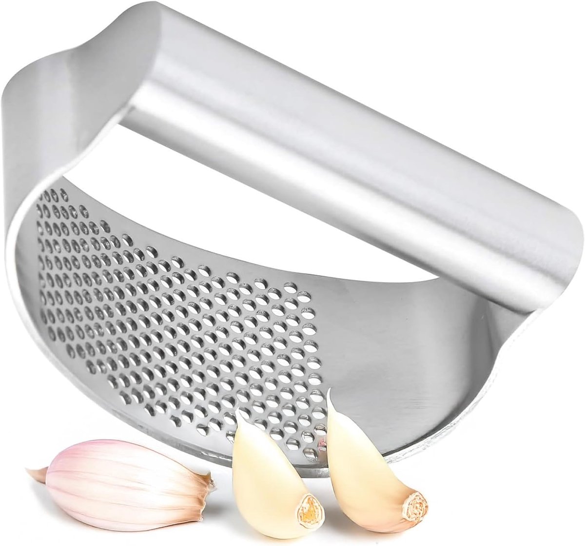 Knoflookpers - Gemberpers - Moeiteloos Persen - Ergonomisch Ontwerp - 10x5x7 cm - RVS