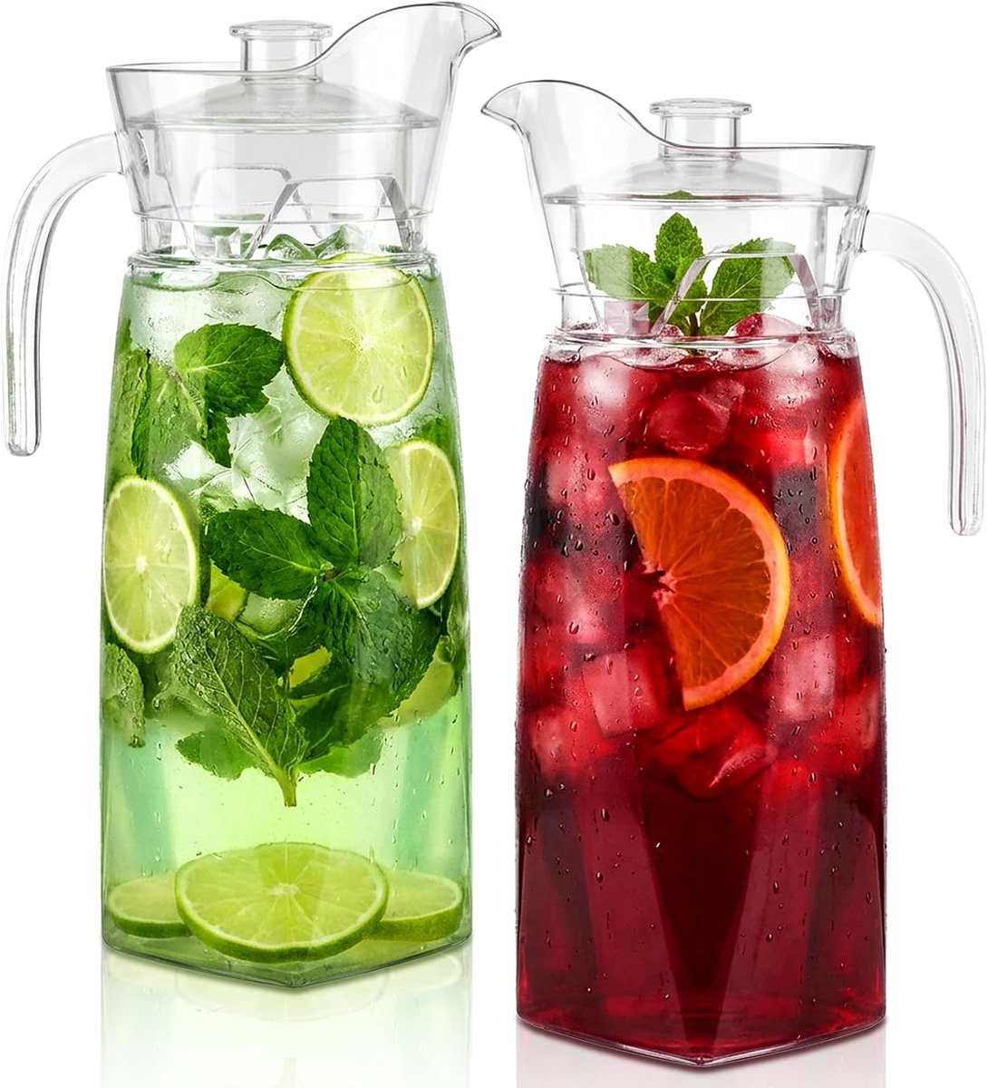 Acryl Werper Set - Drank Container - Koelkast Bewaren - Onbreekbaar Ontwerp - 42 Ounces - Transparant