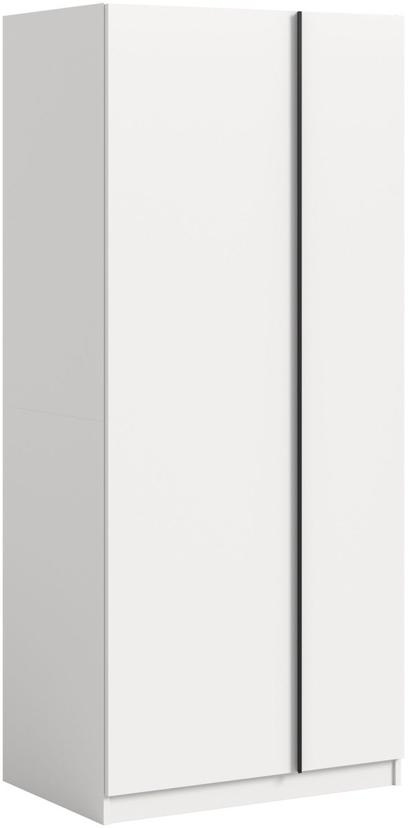Furnilux Tweedeurs kledingkast in wit - Stijlvolle opbergoplossing voor elke slaapkamer - 80x183x53cm