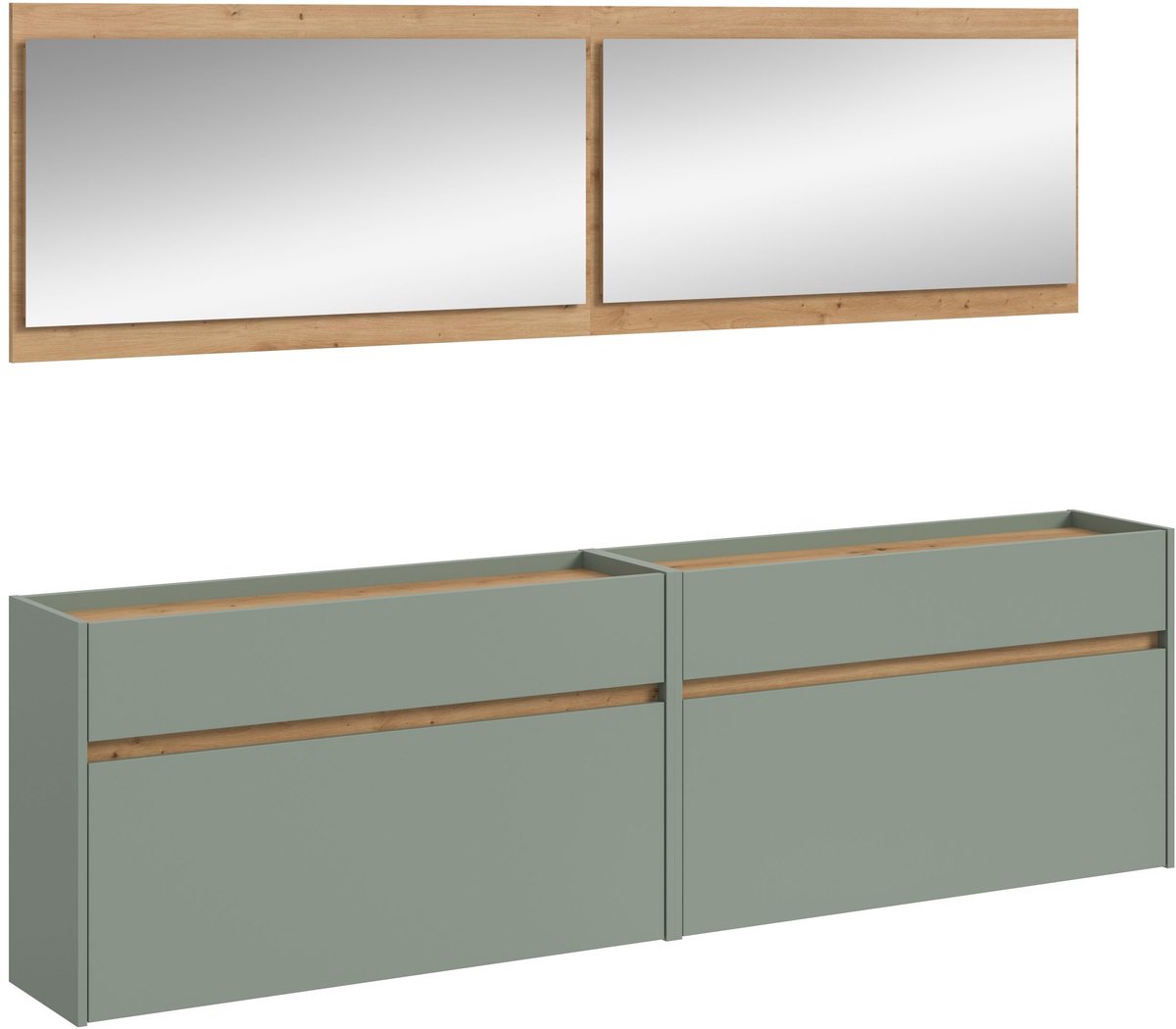 Furnilux Modulaire Garderobecombinatie - 4-delige set met spiegels en opbergruimte - 192x220x32cm Bruin