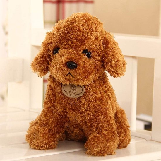 Realistische teddyhond knuffel voor kinderen - Pluche honden speelgoed van Merkloos — afbeelding 5