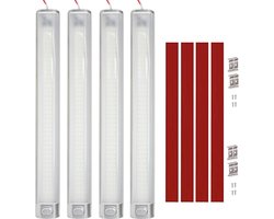 12V LED-stripverlichting met schakelaar - geschikt voor campers, voertuigen binnenshuis, bussen, motorhomes, boten, keukens, bars, vrachtwagens, tractoren - 6000K wit (4 stuks)