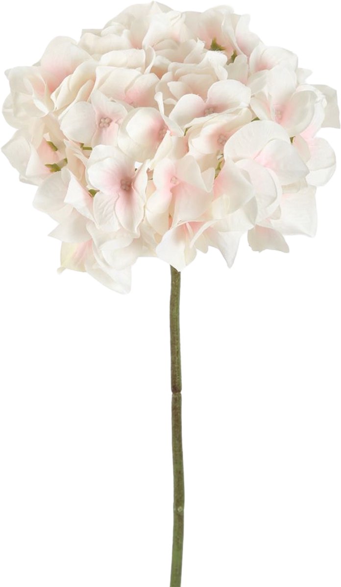Viv! Home Luxuries Hortensia - zijden bloem - wit licht roze - 48cm