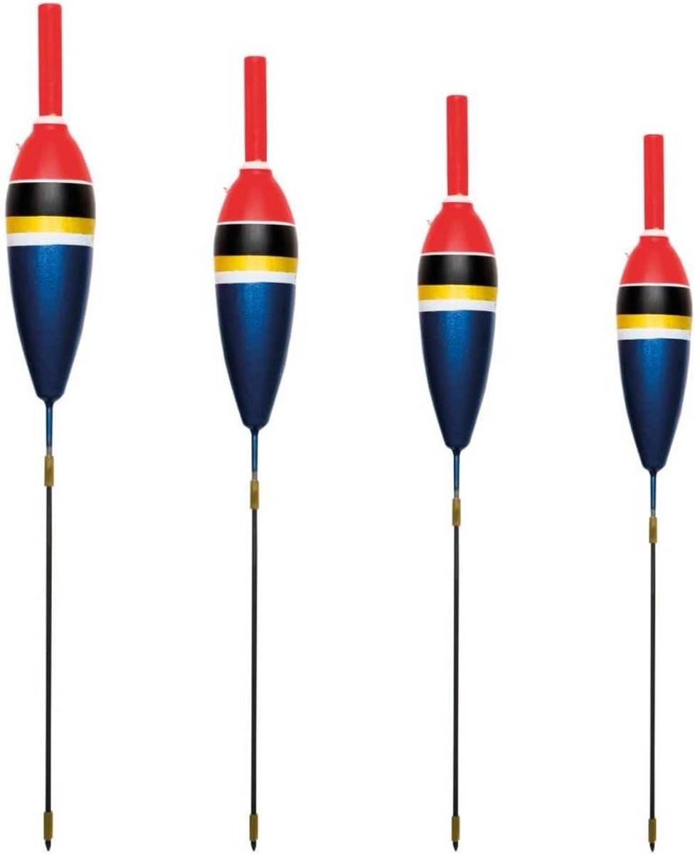 Set van 4 knipperende dobbers voor vissen met wisselbare antennes