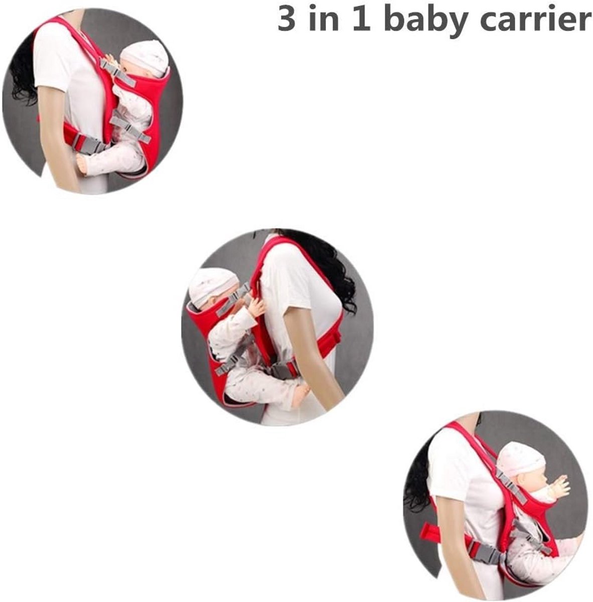Ergonomische Baby Sjabloon Draagzak - 3-in-1 Voor- en Achterwaarts Dragen - Ademend en Verstelbaar voor Pasgeborenen en Peuters