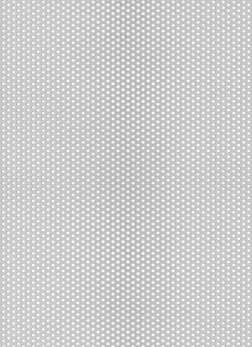 Perforated Plate - Round Perforation - Aluminium, Silver Anodized - 250 x 500 x 0,8 mm