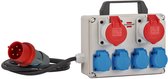 Brennenstuhl Compacte Stroomverdeler Bkv 2/4 T Ip44 / Bouwstroomverdeler met Draaggreep, Ca. 2 M Kabel, voor Continu Gebruik Buitenshuis IP44