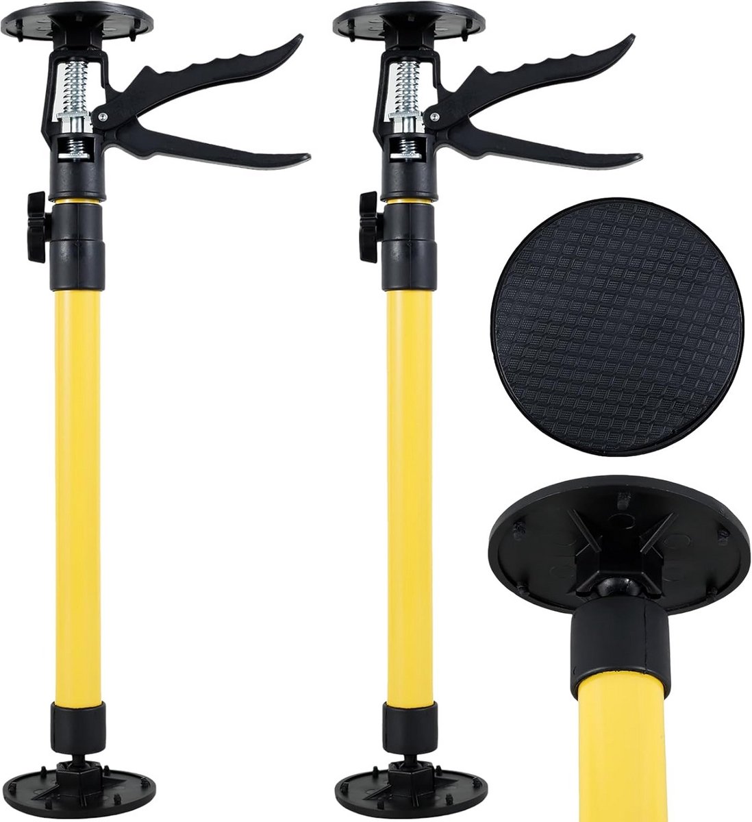 2 stuks plafondsteunen montagesteun eenhandssteun 50-115 cm 360 graden draaibaar antislip max 40 kg