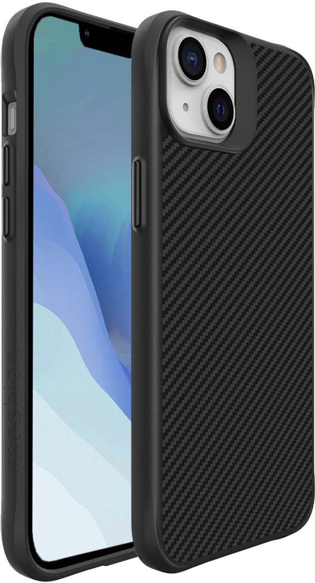 imoshion Hoesje - Geschikt voor Apple iPhone 14 - Hybrid Carbon Case - Zwart