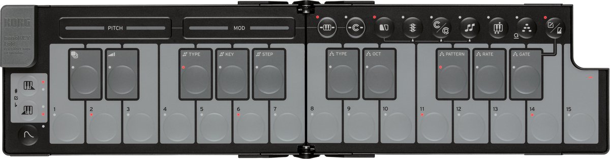 KORG nanoKEY FOLD Ultra-draagbaar, opvouwbaar MIDI-keyboard met uitgebreide uitrusting