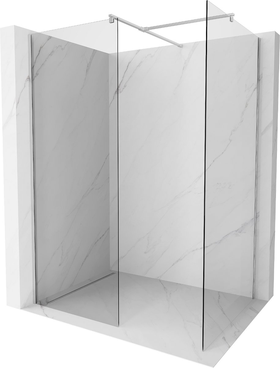 Mexen Kioto douchewand Walk-in 145 x 70 , transparant, chroom - 800-145-202-01-00-070