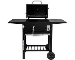 Mega-M Classic - Houtskoolbarbecue - Geëmailleerd grillrooster - Deksel met thermometer - Mobiel ontwerp