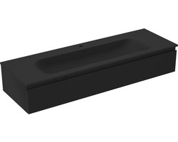 Mexen Orio badkamerkast 140 cm met wastafel Vela, 1 lade, zwart mat - 91A10-14023-1-BF71-W23M71