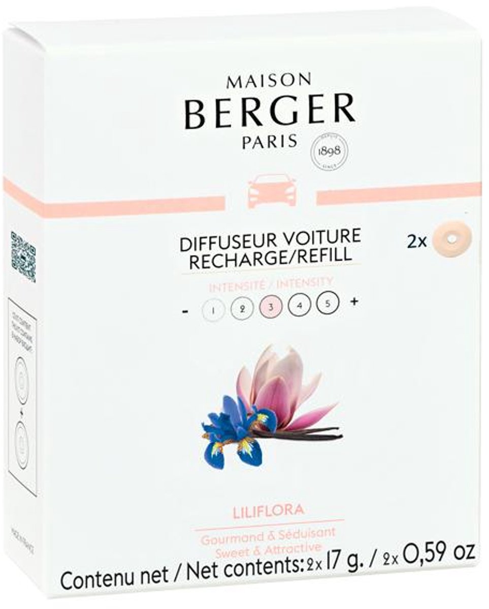 Maison Berger Autoparfum Navulling Liliflora – 2 Stuks