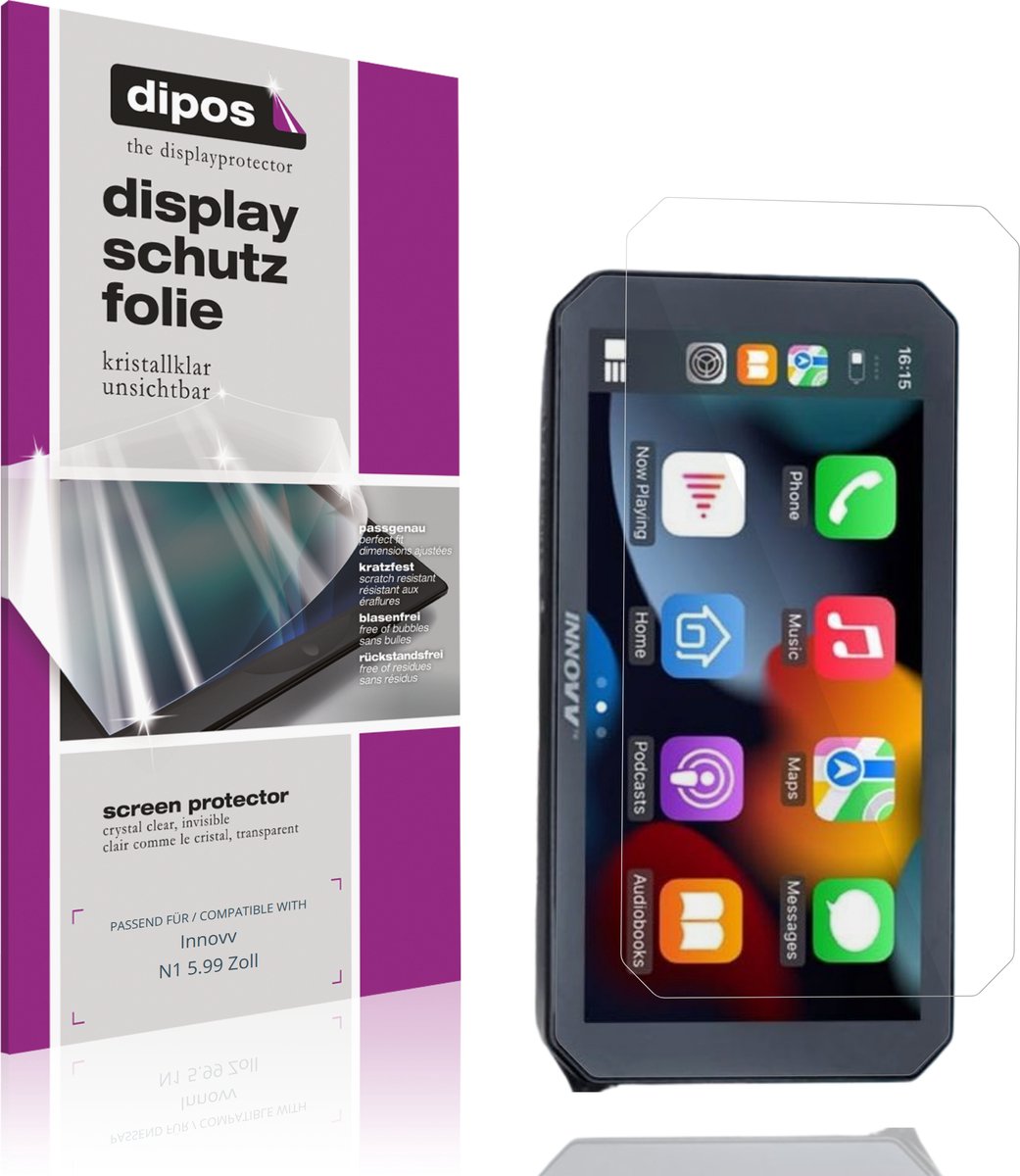 dipos – 2x Beschermfolie geschikt voor Innovv N1 5.99 Zoll | Krasbestendige & heldere Screenprotector Ultra-Thin