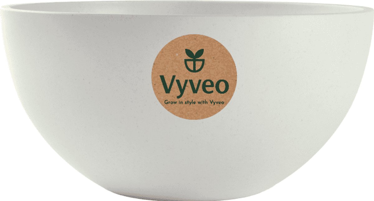 Vyveo - Bloempot Bolla - 20x12 - Wit - Bloempot voor binnen en buiten - Lichtgewicht - Breukbestendig - Vorstbestendig - UV-bestendig