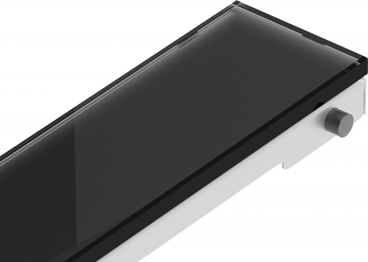 Mexen Flat MGB afdekking voor lijnafvoer 90 cm, zwart glas - 1026090