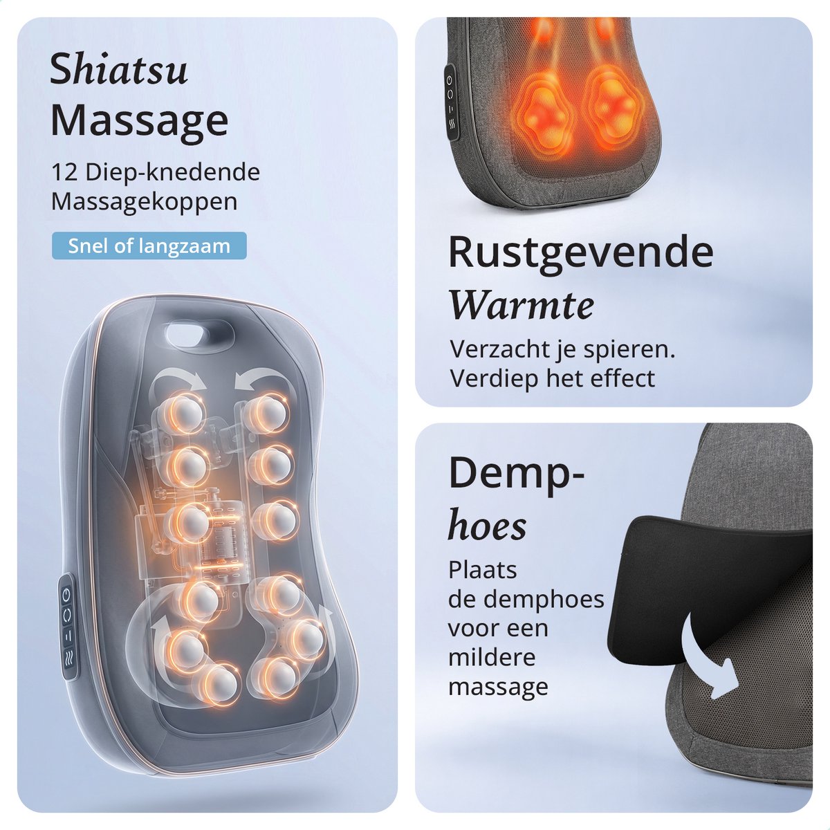 Lifeproducts Shiatsu Massagekussen met Warmtefunctie thumbnail 5