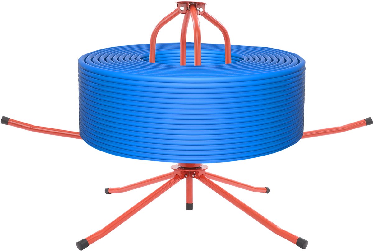 Buishaspel Vloerverwarming Kabelhaspel Pijphaspel Dispenser Voor Pex Pert Max. Draagvermogen 150kg Met Tas Rood