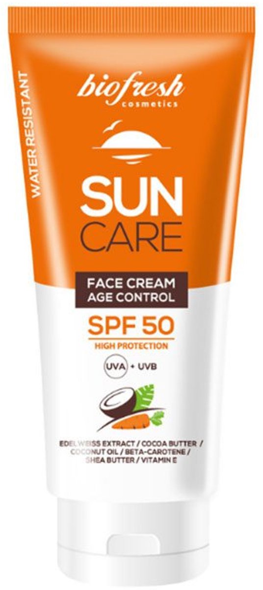 Natuurlijk zonnebrand creme spf 50 voor gezicht - edelweiss - cacao boter - betacaroteen 50ml