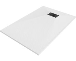 Mexen Hugo rechthoekige douchebak SMC 130 x 80 , wit, zwarte afdekking - 42108013-B